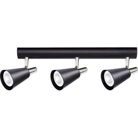 Luminaire mural plafonnier SEMPRA 3 spots orientables acier noir 425mm (1/5)