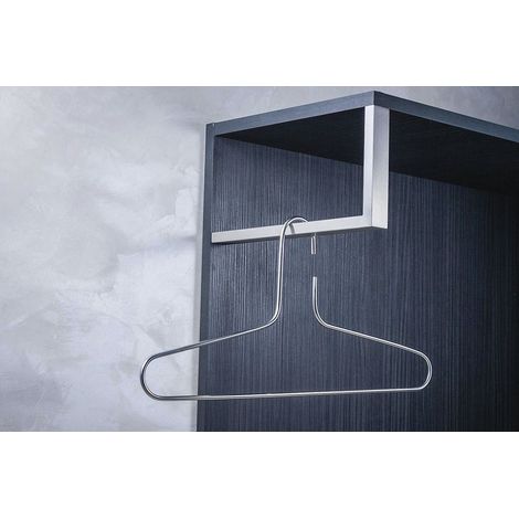 Simausrom Garderobenstange L Form Cato 300x150mm - Kleiderstange unter Hutablage Garderobe, Edelstahl gebürstet
