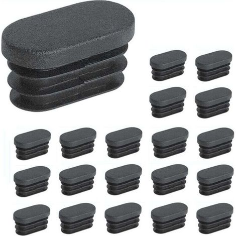 YMYNY 100 pièces 15x30mm Embouts en Plastique,pour Tubes Pieds de Meubles Embouts Ovales,pour Pieds de Chaise en Plastique Bouchon, pour Tuyau Ovale (1/4)