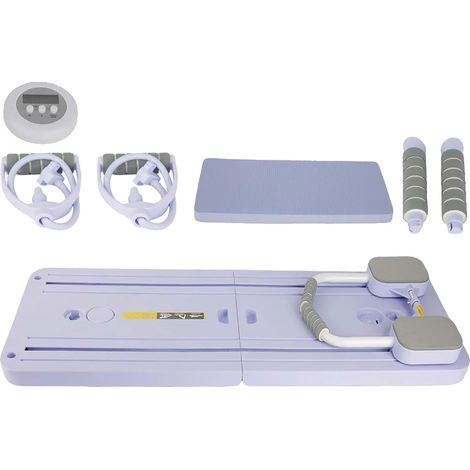 Planche de Pilates, Multifonctionnelle, Inclut des Bandes de Résistance, Violet (1/2)