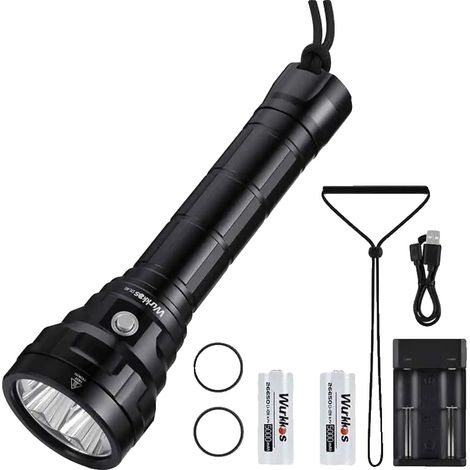 Torcia subacquea, 5000 lumen, impermeabile IP68, 5000K (1/2)