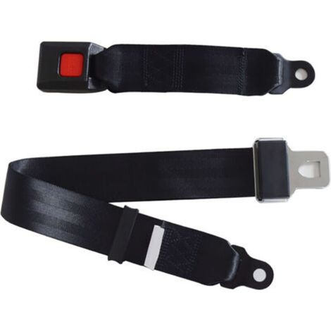 Ceinture de sécurité 2 points réglable noireInstallation facileHaute résistance à la tractionUniverselle pour voiturette de golf et autobus scolaire (1/5)
