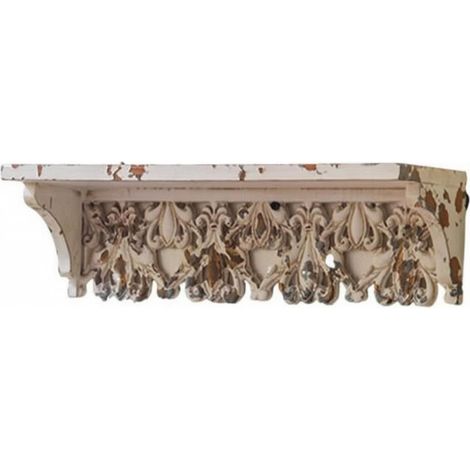 Carved Wall Shelf, Shelf Support Tray with Vintage Openwork Ornamentation, Compact Size for Narrow Spaces, Sturdy Wall Mounting, Suitable for (1/5)