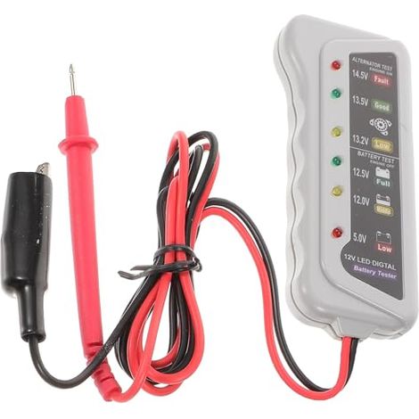Testeur de Batterie Numérique pour Voiture Rapide et Mesure Tension, Outil Automobile en Plastique Auto Moto - (1/5)