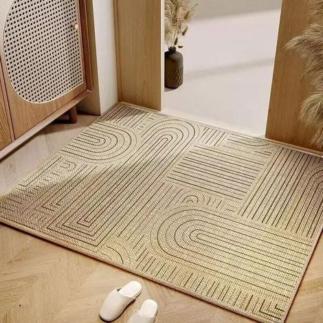 Tapis d'extérieur résistant aux intempéries Coureur Long AspectLin Jardin terrasse Balcon Beige/Naturel 40x60 cm (1/2)