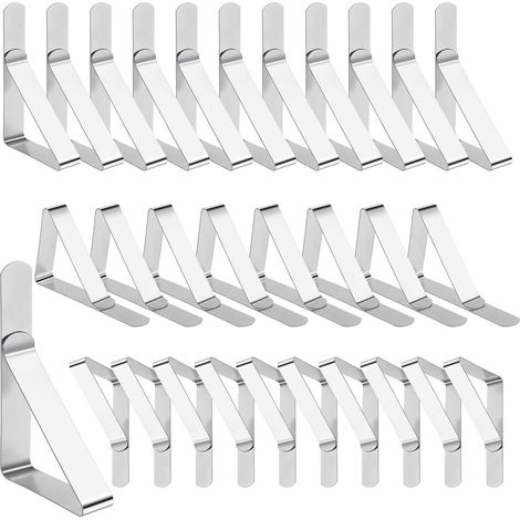 pince à nappe-Acier inoxydable-30Emballage individuel-Idéal pour les pique-niques, les fêtes, les mariages, les banquets, les écoles (1/5)