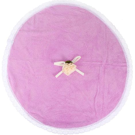 Serviette Ronde Mains en Polaire Corail Lavable, Pourpre (1/5)
