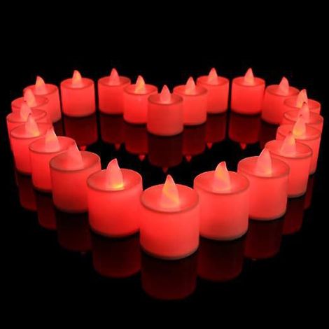lot De 24pcs Bougies Led Piles Sans Flamme, Raliste Et Bright, Led Lumires De Th - Fausses Bougies Lectriques Pour Votive Table Party Anniversair (1/5)