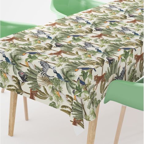TOVAGLIA in COTONE disegno GIUNGLA made in Italy Cm. 140x140 x4 persone