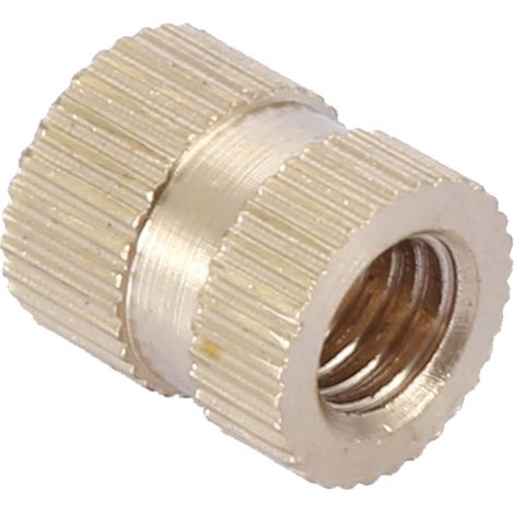 Écrous cylindriques moletés en laiton M6, moulés avec insert (M61210 5 pièces) (1/5)