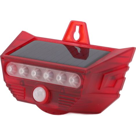Lampe d'alarme solaire avec détecteur de mouvement, sirène sonore et télécommande pour la maison et l'extérieur. (1/5)