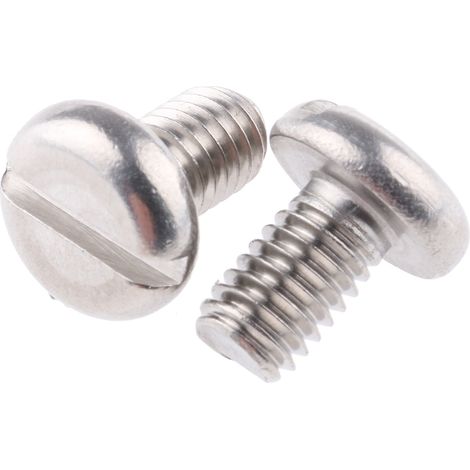Vis à métaux RS PRO M6 à tête Cylindrique fendue en Acier Inoxydable, 10mm ( Prix pour Sachet de 50 )