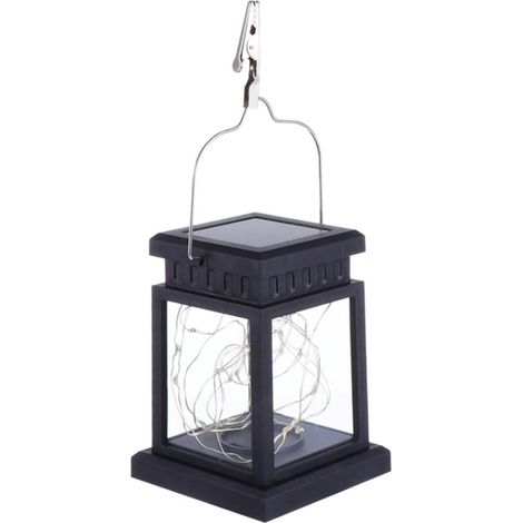 Éclairage solaire de jardin - Suspension - Lampe d'extérieur - Suspensions et lampes de table LED - Éclairage de jardin - Lumière d'ambiance blanc chaud - Noir - Noir fer (1/5)