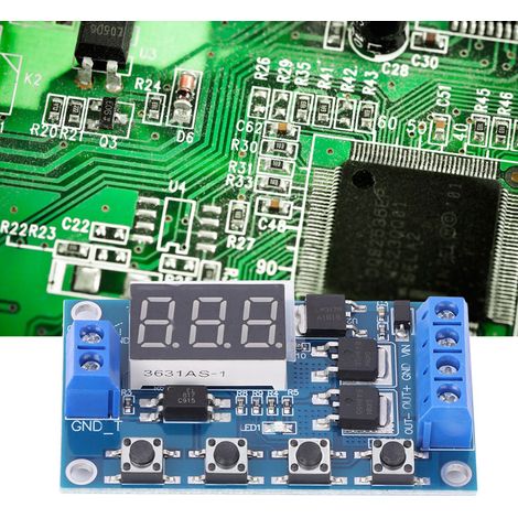 Circuit imprimé de temporisation avec déclenchement par double transistor MOS, 12-24 V (1/5)