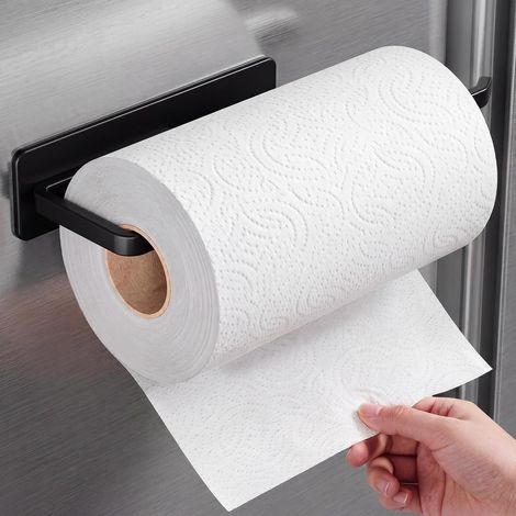 Porte-Rouleau de Cuisine magnétique pour Rouleaux Jumbo, Noir, pour réfrigérateurs, Machines à Laver, caravanes et Chariots de Barbecue (1/5)