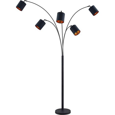 [GEBRAUCHT] B-Ware Lindby Stehleuchte Standlampe Abiram schwarz gold Textil Stahl Schalter E14 LED (1/2)