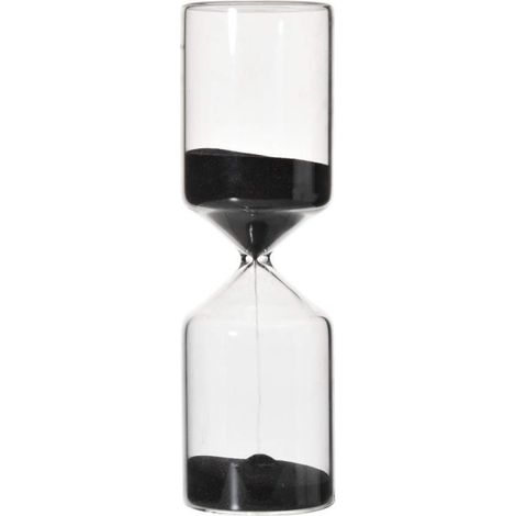 Beyamis Sablier 30min 18cm - Verre borosilicate noir bureau (1/5)