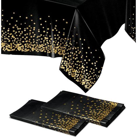 2pcs Nappe Jetable, Rectangle 273x138cm, Motif Pois, Plastique PEVA, Pour Fête Buffet