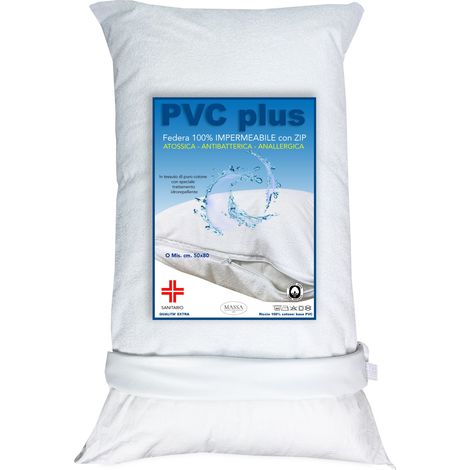 FEDERA PVC PLUS © copriguanciale IMPERMEABILE CON CERNIERA IN spugna DI COTONE (1/5)
