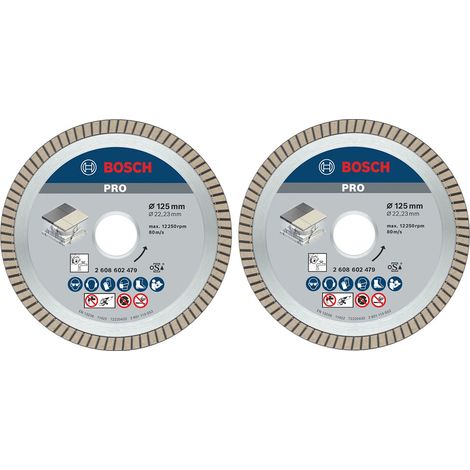 Kit de 2 disques diamant PRO CERAMIC 125mm - BOSCH - 061599766Z (1/2)