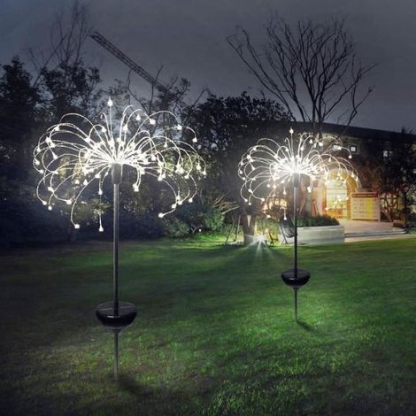 1 x lampe solaire extérieure, LED blanc 120 pcs, décoration jardin pelouse terrasse balcon pour Noël et aménagement paysager