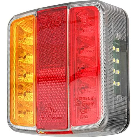 Feu arriere a led avec eclairage de plaque de rechange pour rampes de remorques (1/2)