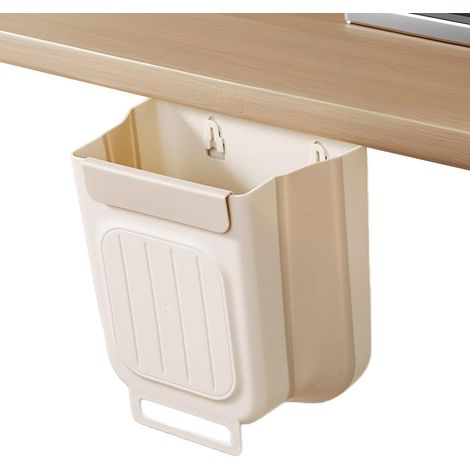 Poubelle, Organisateur sous évier, Corbeille à papier murale, Couvercle coulissant mains libres, Fonction broyeur hygiénique, Usage domestique et commercial, Capacité 11 L, Gris (1/5)