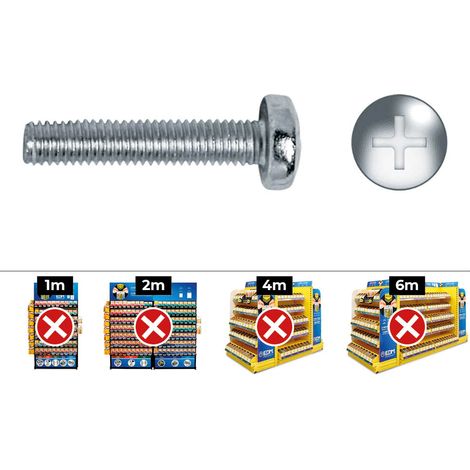 CAJA 500 unid. TORNILLO METRICA ALOMADO PHILIPS DIN/REF 7985 Ø4x25mm ZINCADO CELO