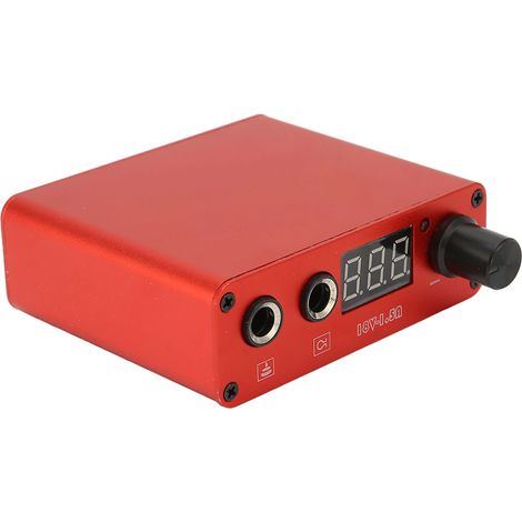 Alimentation tatouage numérique USB rouge compacte, fonction anti-fatigue, machine à tatouer 100-230V prise UE, bloc d'alimentation petite taille. (1/5)