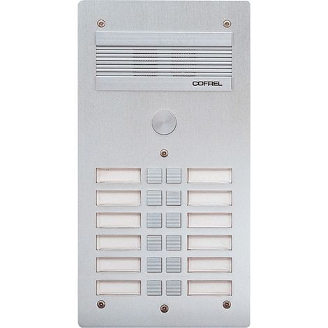 Legrand – Platine de rue Série 300 audio façade Alu 4 mm 12 appels – Double grille de protection – Vis de fermeture antivandales – Éclairage porte-étiquettes (1/2)