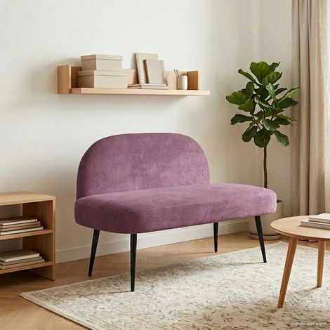 vidaXL Panchina imbottita con schienale Viola 110 x 60 x 76 cm Velluto (1/4)