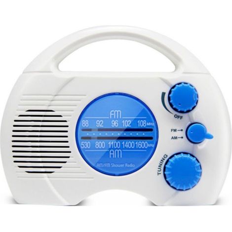 SY-910 Radio de douche étanche à 4 niveaux AM FM compact avec haut-parleur intégré, accessoire de détente sans fil (bleu)