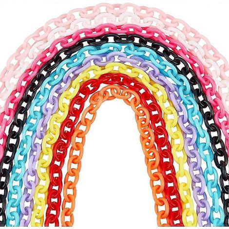 Chaîne courbe en ABS acrylique à maillons pour jouets d'oiseaux, chaînes pour la fabrication de bijoux ( ) (1/5)
