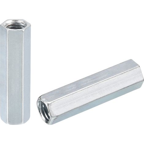6pcs M12x19x60mm Raccord Écrous Galvanisé Carbone Acier (1/5)