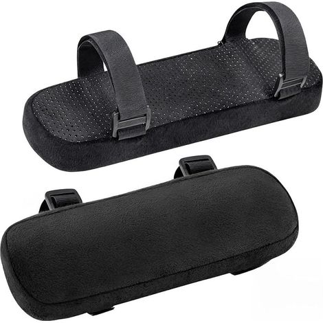 2 Pièces Coussin Rehausseur D'accoudoir, Housse Accoudoir Fauteuil, Protège-Accoudoirs Souple pour Chaise de Bureau et Gaming, Coussinets de Bras Ajustables pour Soulagement des Coudes (1/5)