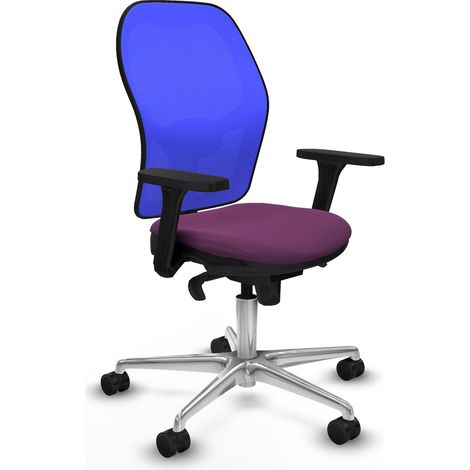 Jorquera sincro malla azul similpiel morado brazos 3D base aluminio ruedas 65mm nailon (1/5)
