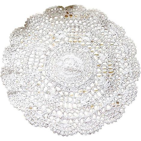 Set de table rond en coton antidérapant, sans odeur, fait main, idéal pour les restaurants et la maison. Facile à nettoyer. 27-30 cm (1/5)