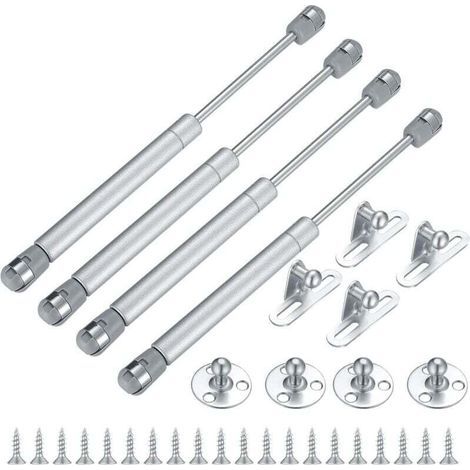 Kit de vérin à gaz 4 pièces, support de vérin à ressort à gaz, 100N/10KG, armoire de cuisine, armoire, porte d'armoire, fermeture douce, ressort à gaz, amortisseur, charnière, rabat, raccords de p (1/5)