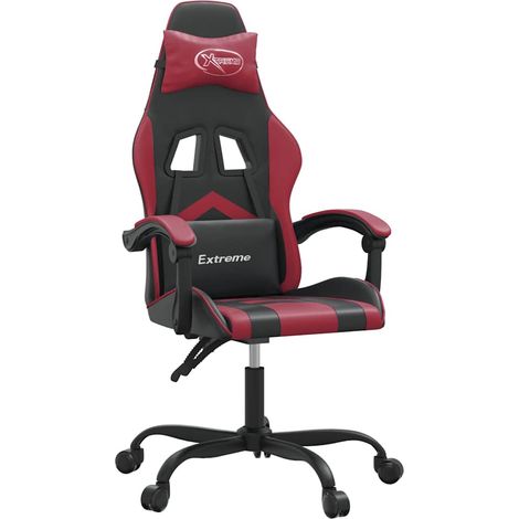 Maison Exclusive - Sedia Gaming Nero e Rosso Vino in Similpelle (1/5)