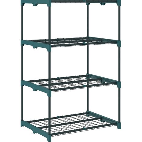 Mensola per piante a 4 livelli in acciaio verde scuro 105 cm (1/5)