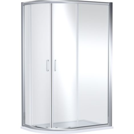 Contemporary 8mm Glass Offset Quadrant Shower Enclosure, 1200 x 800mm, Chrome