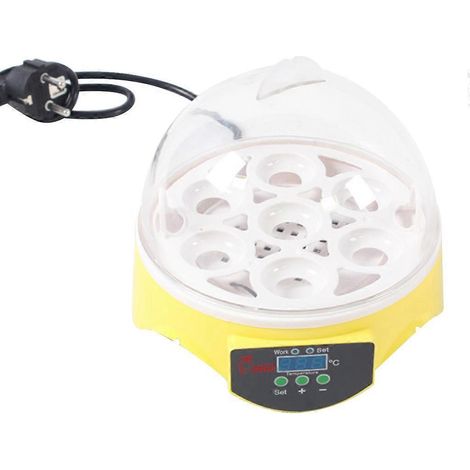 7-Eier-Brutapparat, Mini-Brutkasten mit Digitalanzeige und einstellbarer Temperatur für Hühner