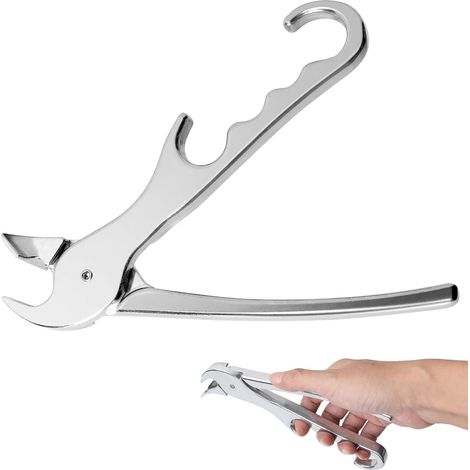 Pince à pizza haut de gamme - Support en alliage d'aluminium - Pince robuste pour assiettes à pizza - Pince pour pots en pierre - Pour soulever assiettes chaudes, bols, assiettes et palettes (1/5)