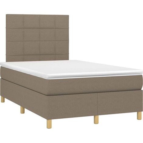Giroletto a Molle con Materasso Tortora 120x190 cm in Tessuto vidaXL (1/5)