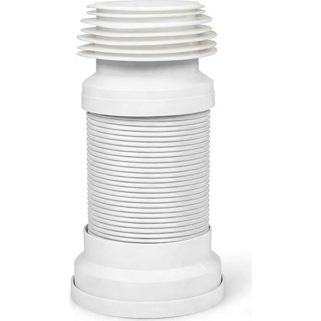 Kit de raccordement WC réglable et flexible - 250 à 500 mm - Tuyau de vidange - Siphon - Tuyau de raccordement pour bonde WC universelle (blanc) (1/5)