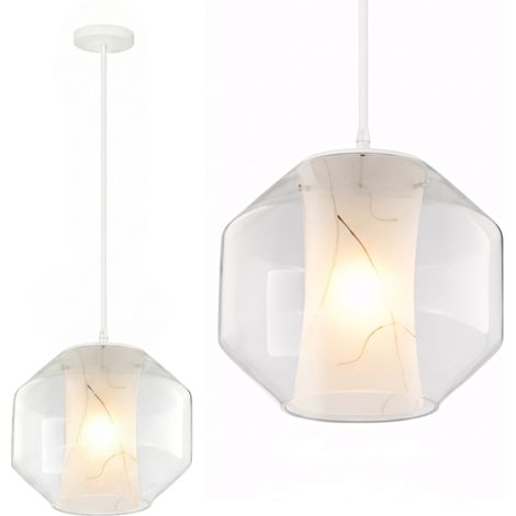 LAMPADA A SOSPENSIONE APP908-1CP BIANCO MARMO 1-PUNTI LUCE E27 22X22X15CM (1/5)