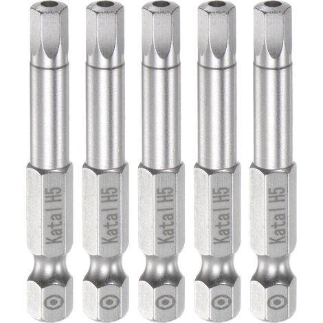 5pcs H5 Hexagonal Tournevis 1/4" Hexagonal Tige 2" Longueur (1/5)