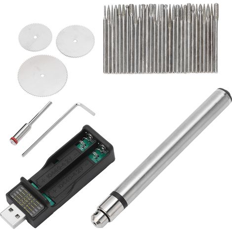 Mini Graveur Électrique Stylo à Graver USB Rechargeable Machine de Gravure avec 30 Embouts Outil Rotatif Sans Fil pour Bijoux 5V (1/5)