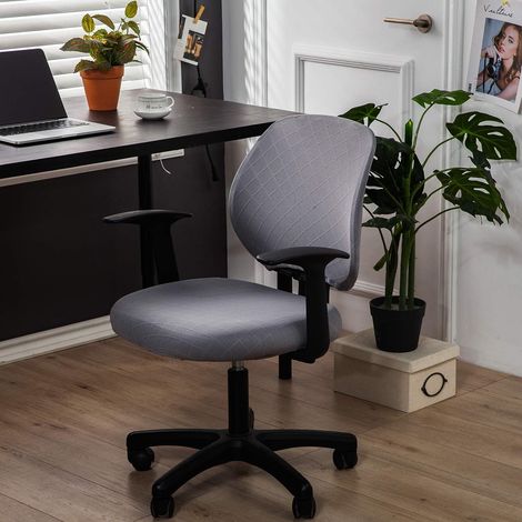 Protective cover for office chair - Extendable armrests - Protective cover for swivel office chair (chair not included) - Dark gray (1/5)