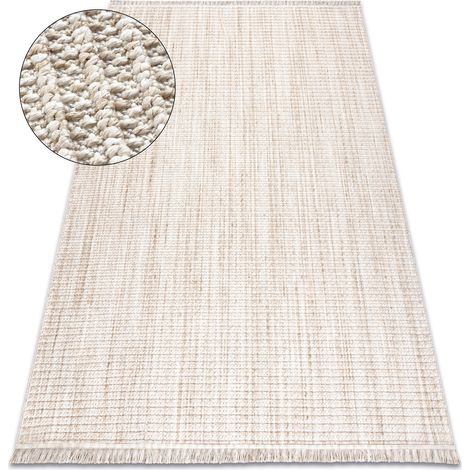 Carpet NANO FH72A Melange, loop, flat woven beige beige 80x150 cm